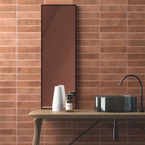 rustic brick effect metro tiles