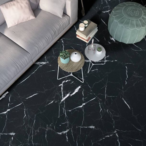 green and white marble porcelain effect kitchen floor and wall tiles