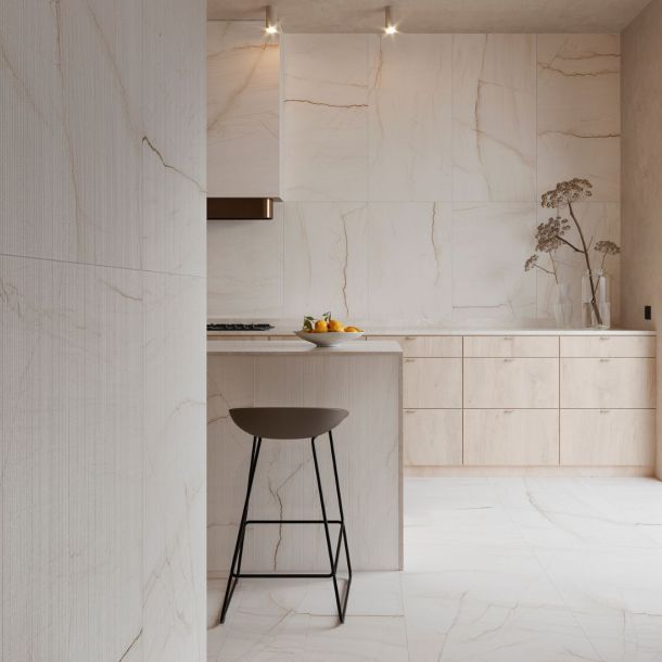 neutral marble effect large format wall and floor tiles