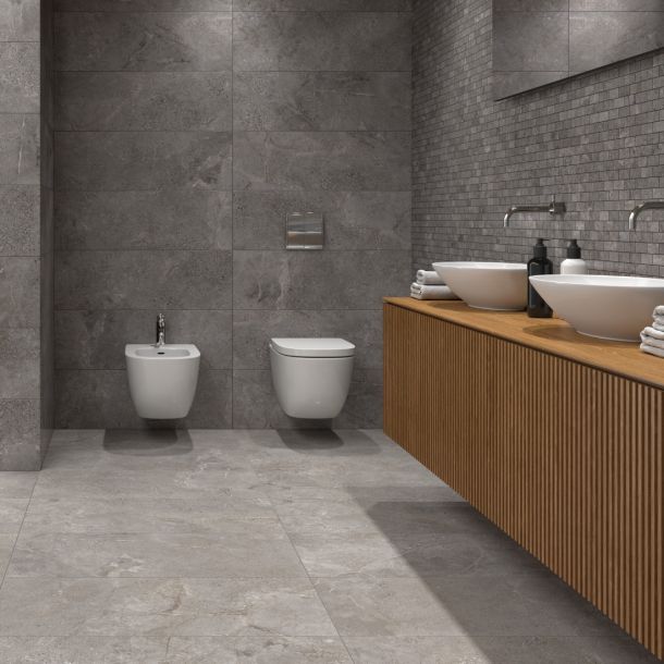 stone effect floor and wall tiles