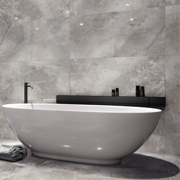 marble effect tiles on display